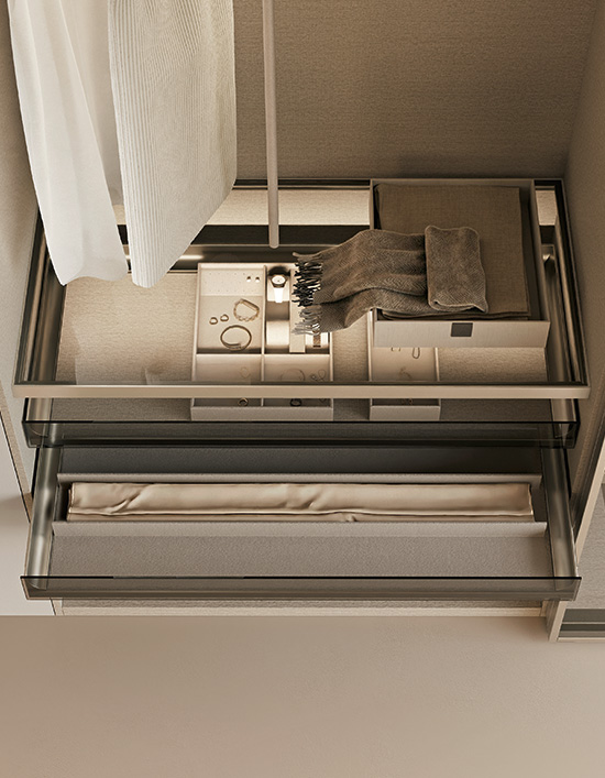 Soluzioni intelligenti e componenti personalizzabili trasformano lo spazio in un sistema organizzato ed elegante.