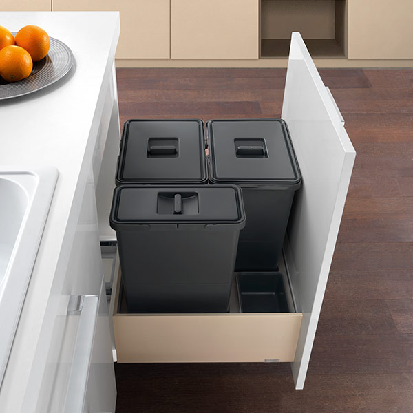 WASTE BIN SYSTEMS Storage unit width 600 mm-1