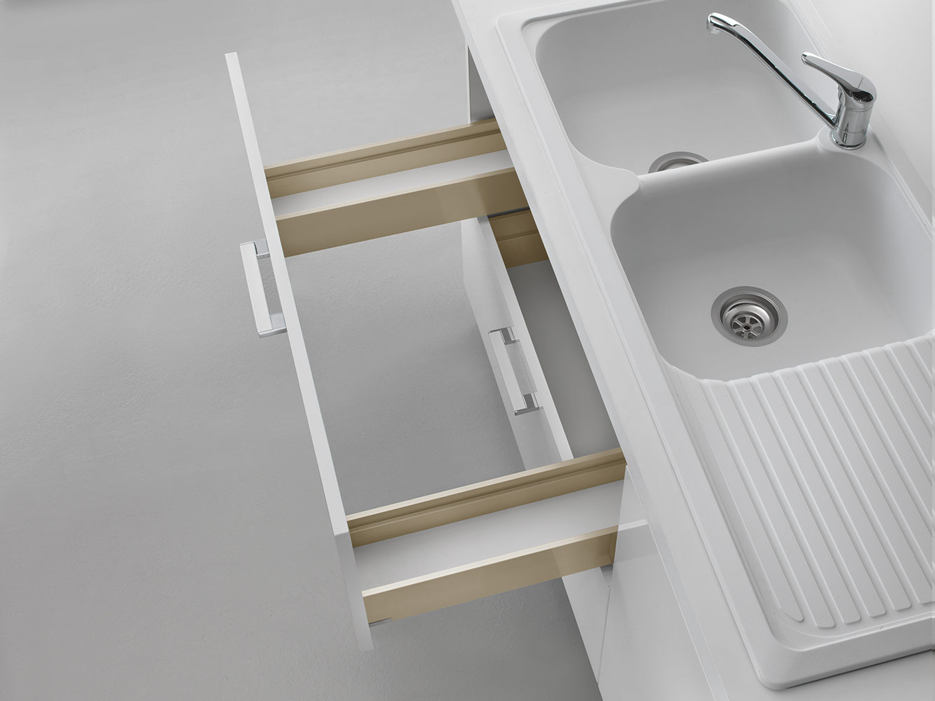 Under Sink Bottom Mount 100mm High Drawer