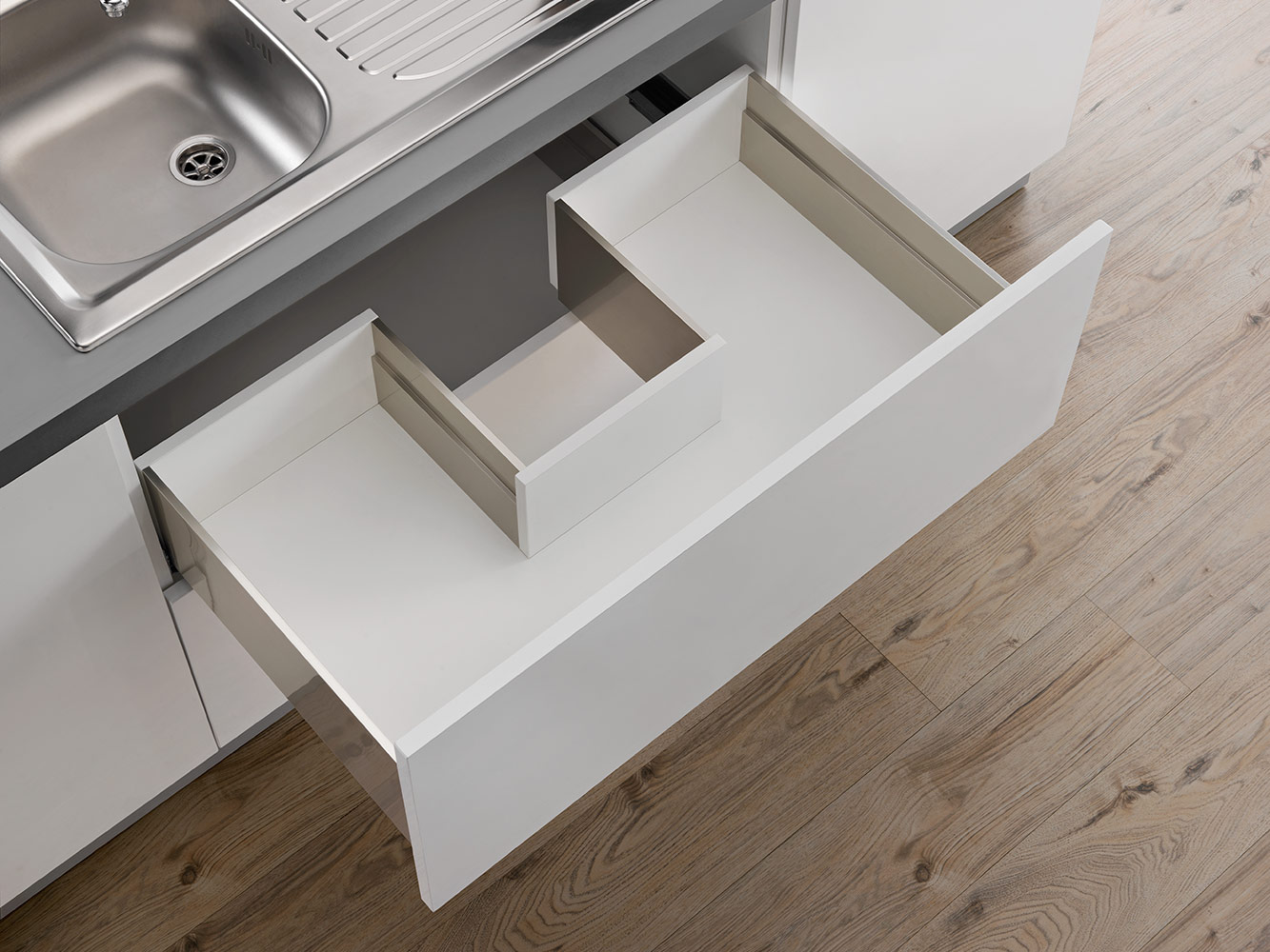 LINEABOX Under-sink drawer - 3-sided - H 104 mm
