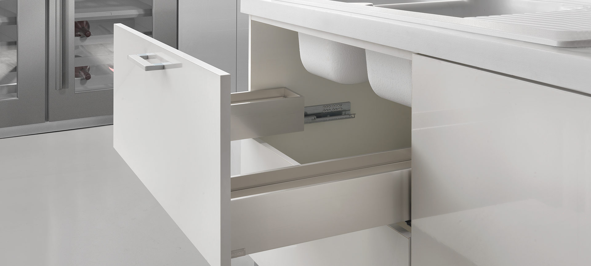 LINEABOX Under-sink drawer - 3-sided - H 104 mm