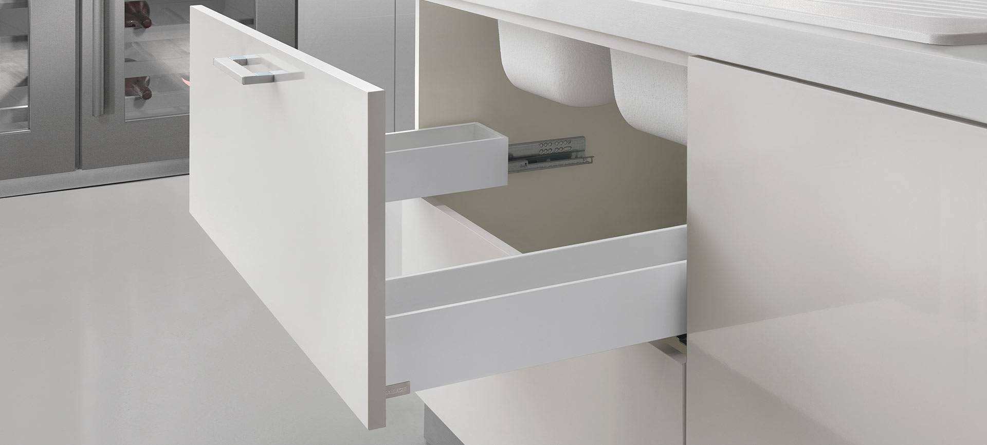 LINEABOX Under-sink drawer - 3-sided - H 104 mm