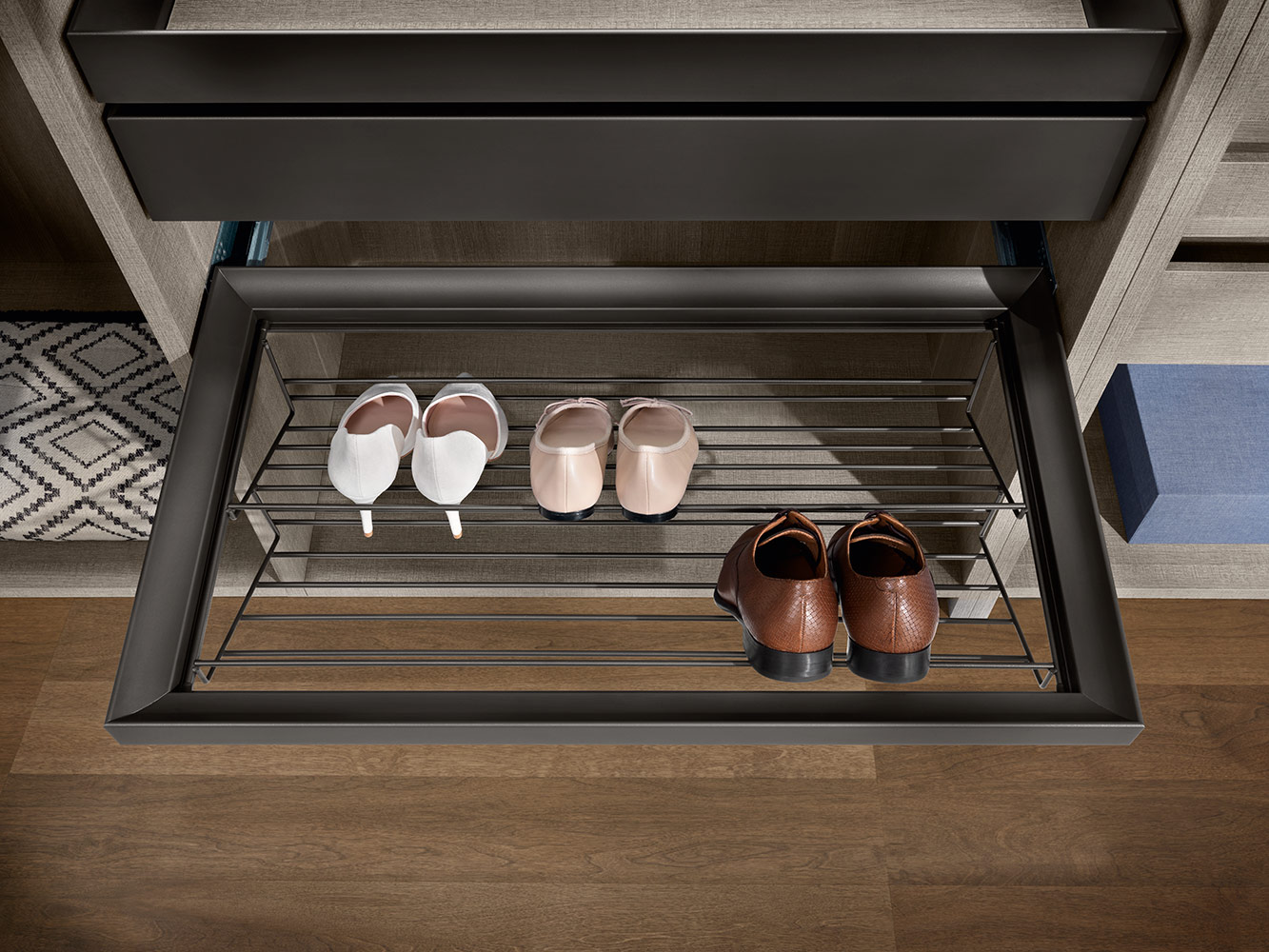 EXCESSORIES - PULL-OUT Metal shoe rack for drawer