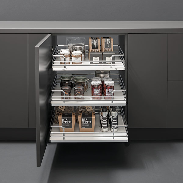 Tall Pull-Out Kitchen Cabinet, Double-Sided Full Access Pantry Storage