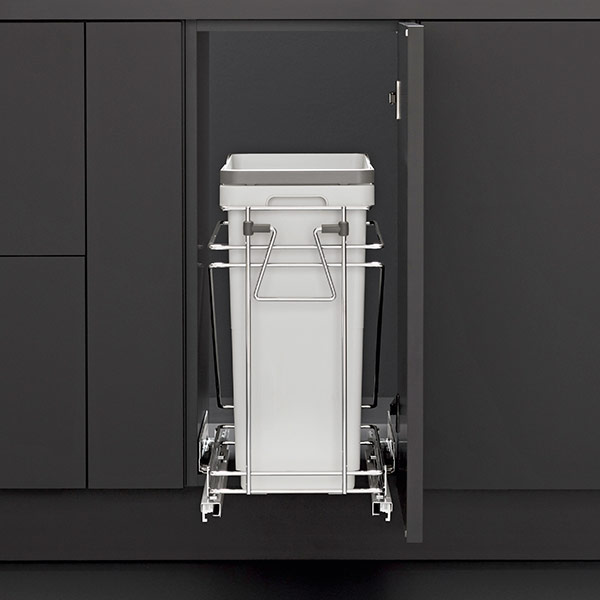 Bottom Mount Under Sink Double Trash Bin Pull-Out, with 15 Liter (4 Gallon)  and 8 Liter (2 Gallon) Gray Bins with Lids, with Soft-Close Slides by  Rev-A-Shelf