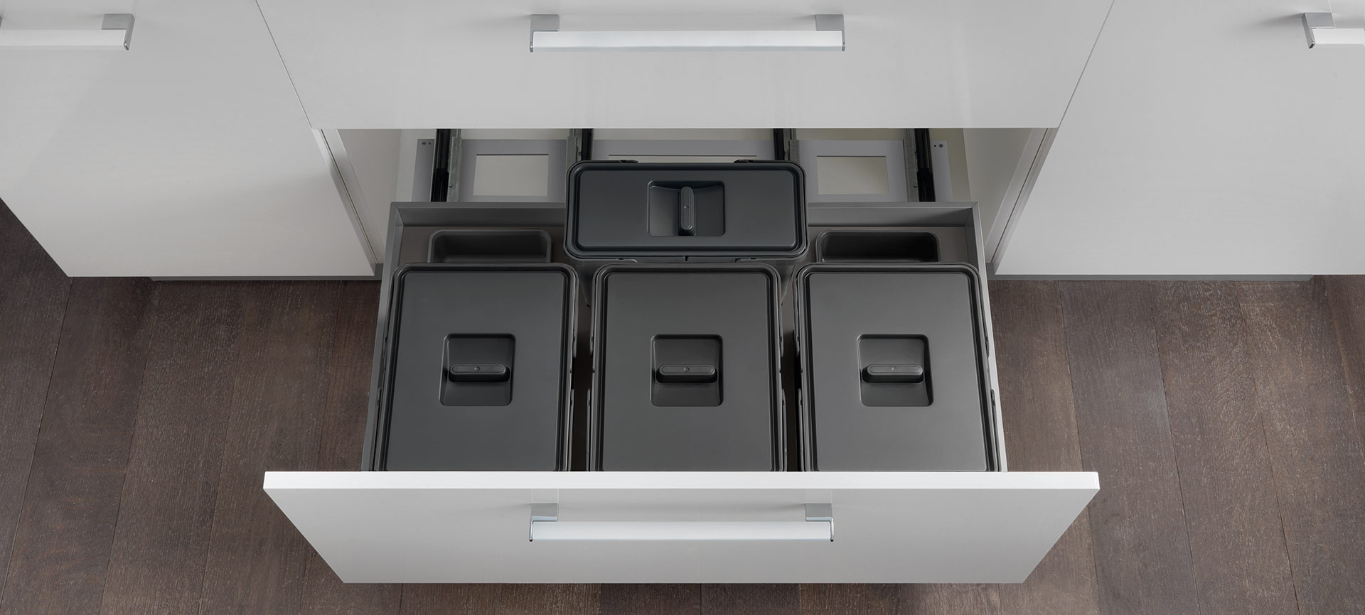 Organization and functionality: waste bin systems and pull-out units