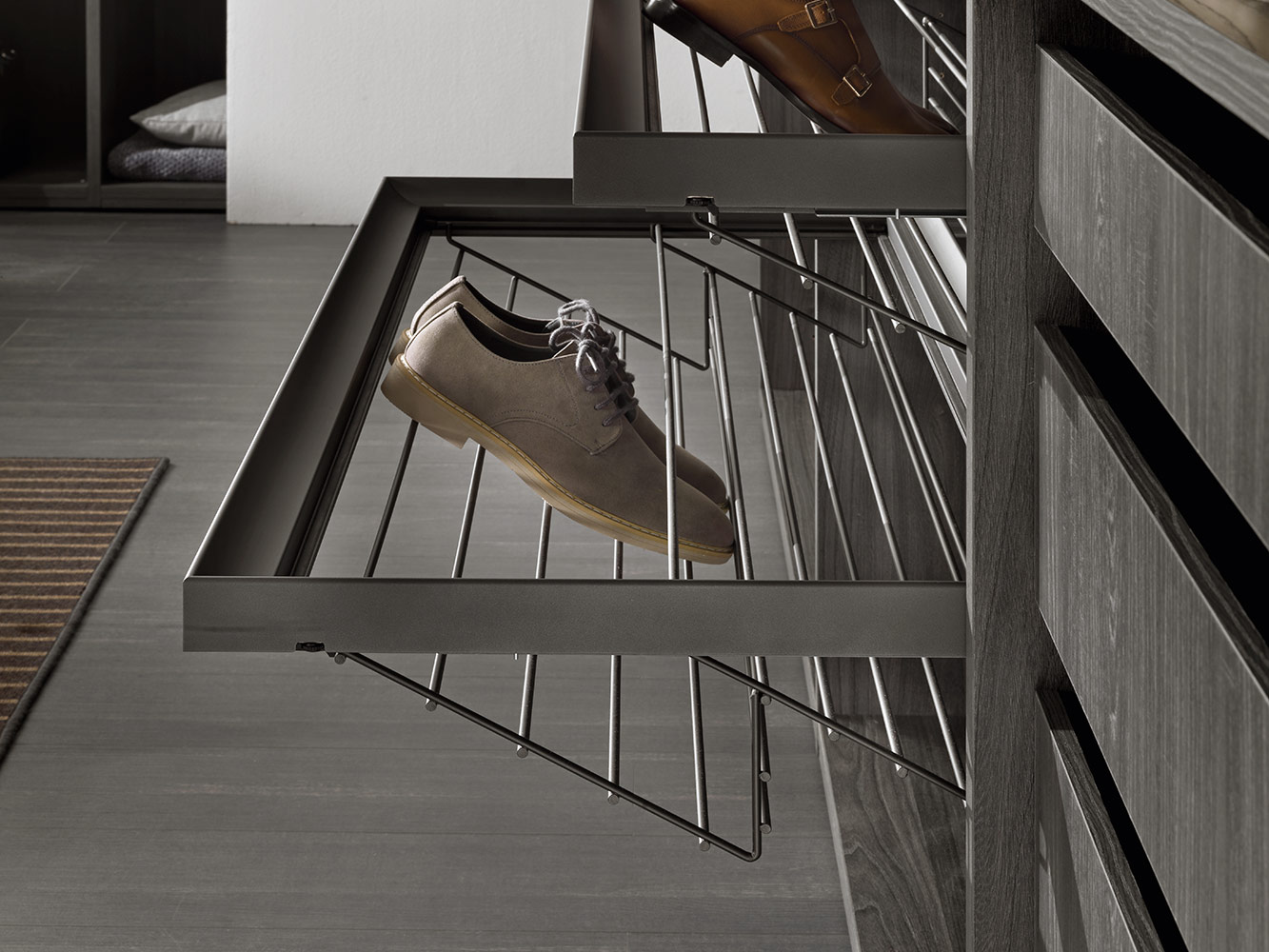 EXCESSORIES - PULL-OUT Metal shoe rack for drawer