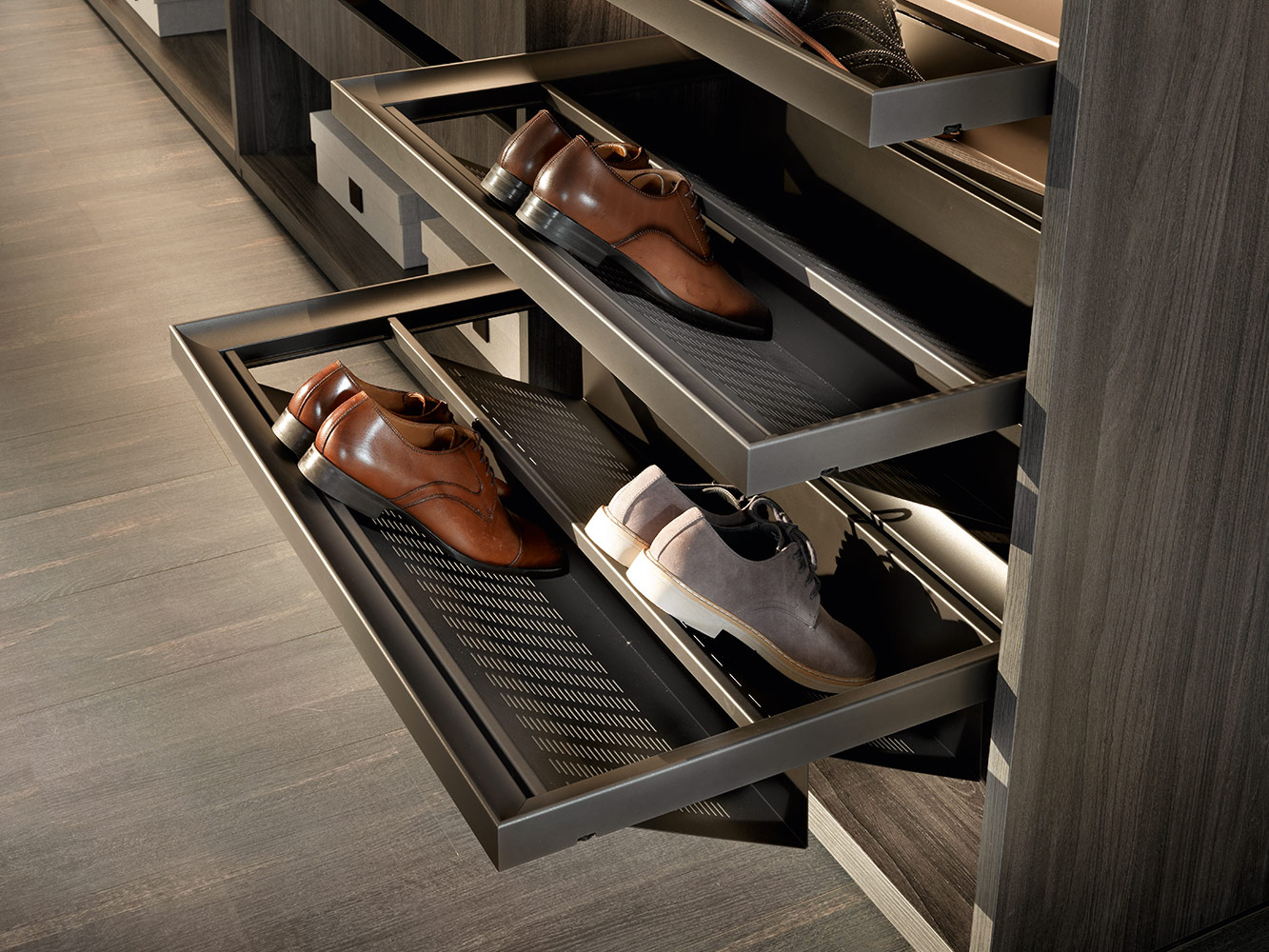 EXCESSORIES - PULL-OUT Metal shoe rack for drawer